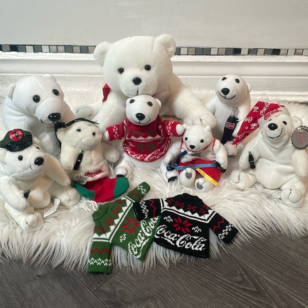 8 Coca Cola Coke polar bears  bundle lot!